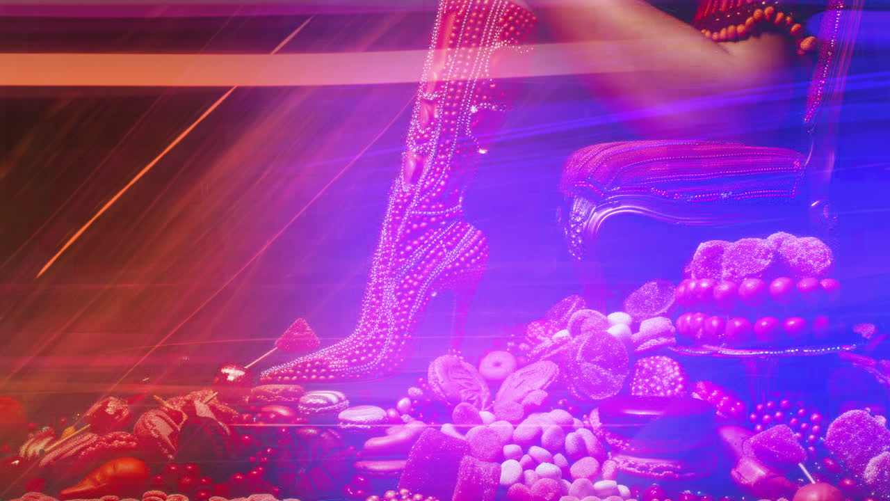 ai로 만든 메이크업으로 사탕과 사탕을 가진 여성 얼굴