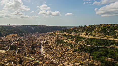 belvedere pizzo viewpoint of modica, sicily - daytime time lapse of the historic city