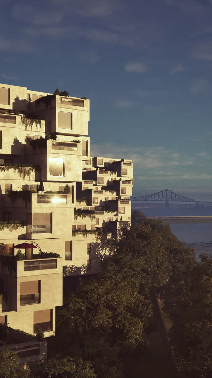 edificio de arquitectura moderna con vistas al balcón