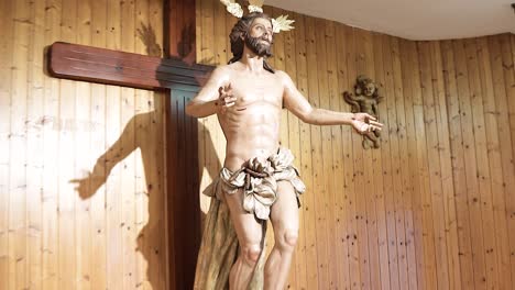 wooden image of jesus on the cross, christ