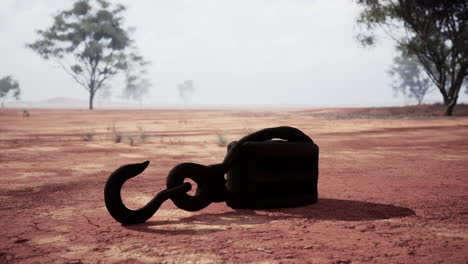 a rusty chain in the australian outback