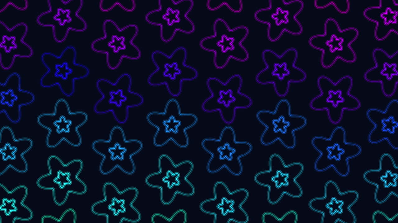 Abstract rainbow stars pattern in rows