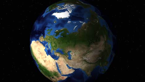 progressive close-up view of sweden on earth