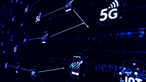 символ 5g на серверной комнате в фоновом цикле