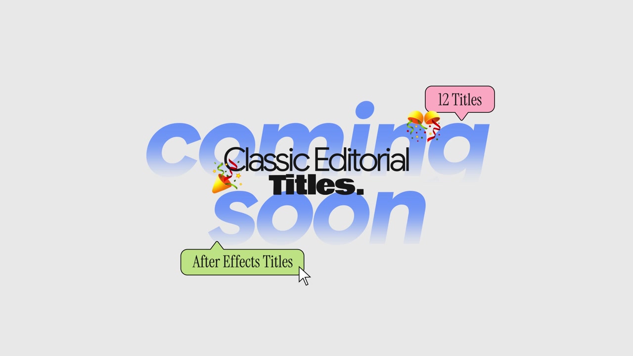 Coming Soon Motion Graphics Title Reveal Animation