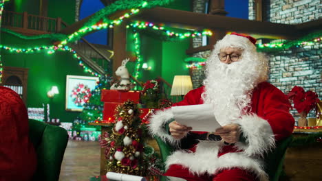 santa claus reading a letter