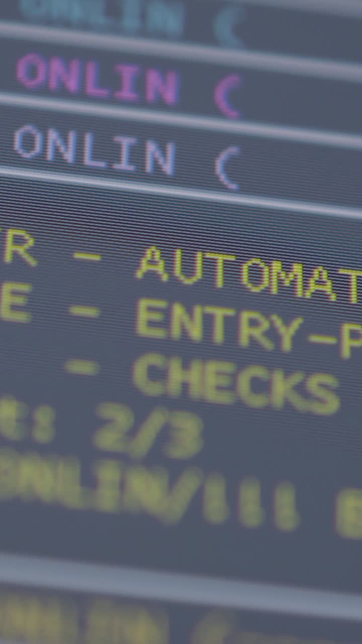 Code on screen, digital interface displaying tech operations