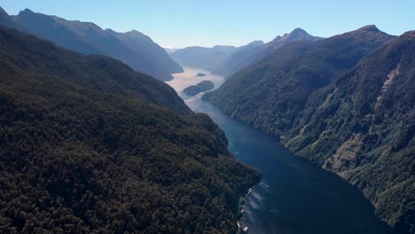 spectacular aerial overview of doubtful sound