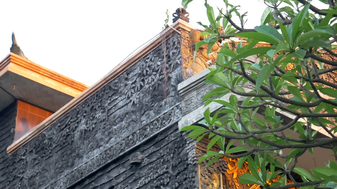 Sunset glowing over a building in Bali