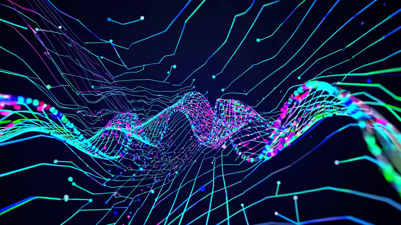 Abstract Colorful Neon Spiral