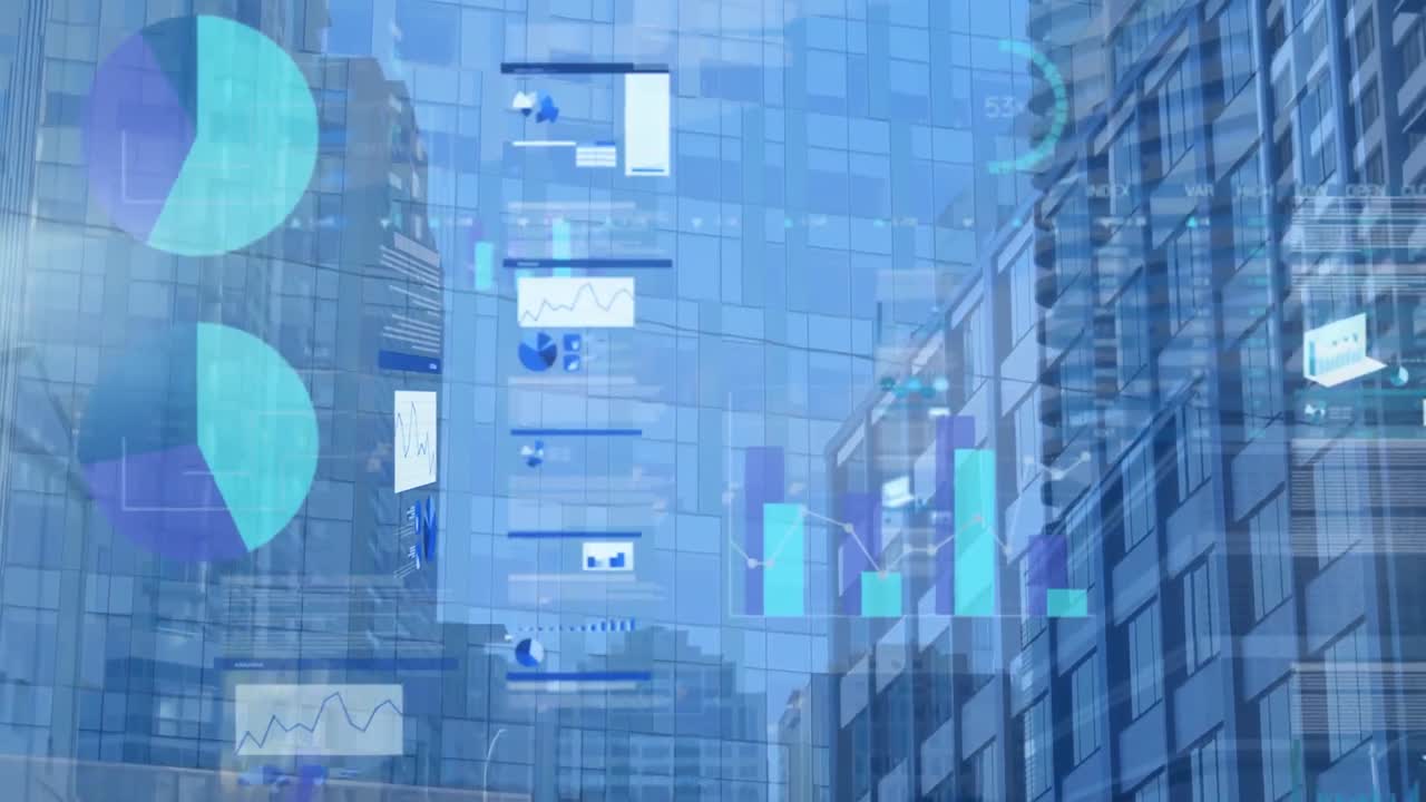 도시 풍경에 대한 금융 데이터 처리 및 통계의 애니메이션