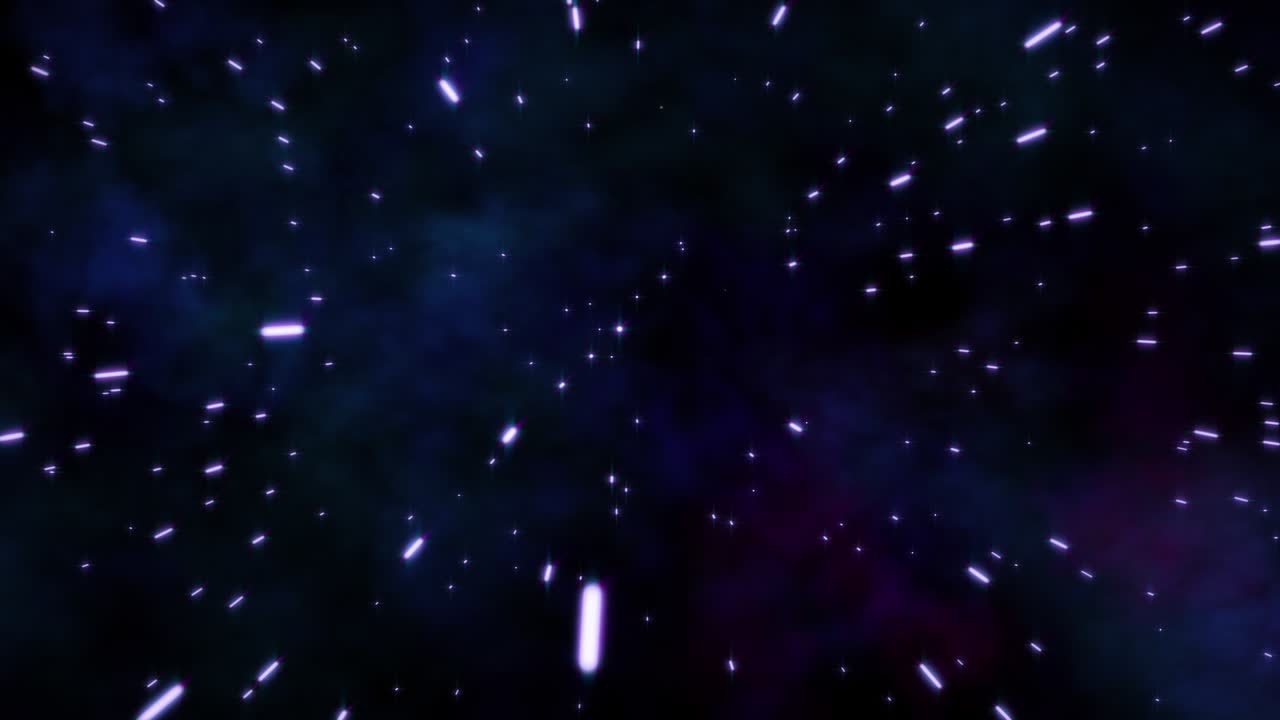 volando a través del bucle de video espacial. estrellas y nebulosas en el cielo cósmico