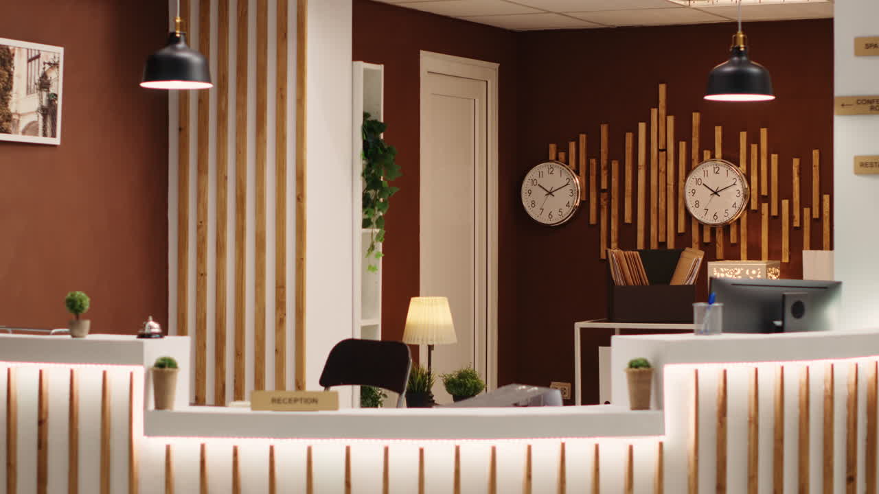 Hotel accommodation reception counter