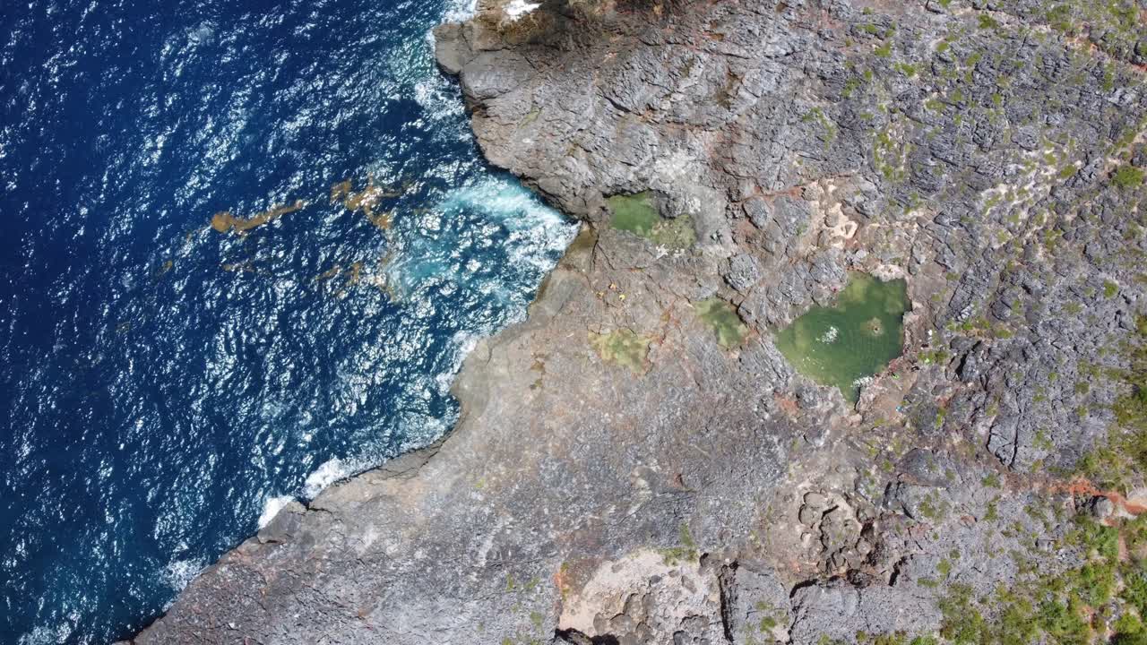 Aerial view of the rocky coastline at Cabo Cabr&oacute;n near Las Galeras on the Saman&aacute; peninsula in the Dominican Republic