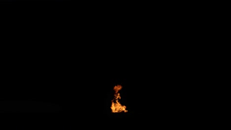 big fire explosion ground sparks from the bottom of the screen, black background, transparent overlay with alpha matte, ​​big explosion effect video