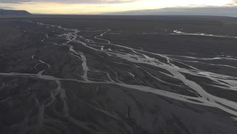 cinematic flyover glacial river