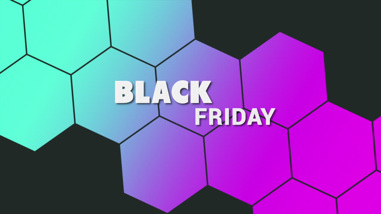 Black Friday with colorful hexagons pattern