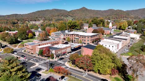 aerial-pullout-town-of-mars-hill-nc,-north-carolina