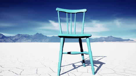 old wooden chair in a salt lake