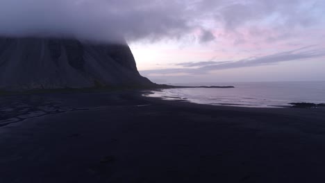 icelandic black sand beach at sunrise/sunset
