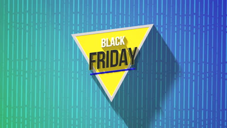 black friday text on blue geometric pattern with gradient lines