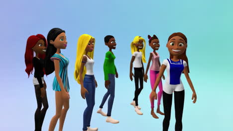 a diverse group of 3d animated character models