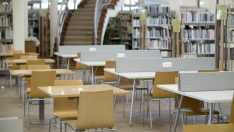 library setting with books and reading material