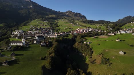 the countryside near walensee lake in amden, canton sankt gallen, switzerland