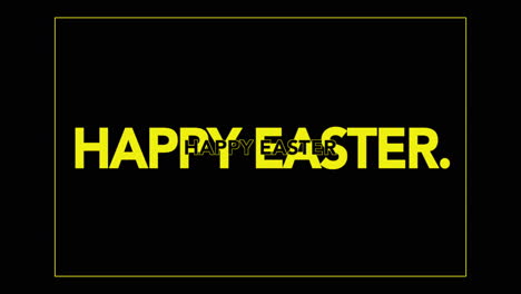 Happy-Easter-text-in-yellow-frame-on-modern-black-gradient