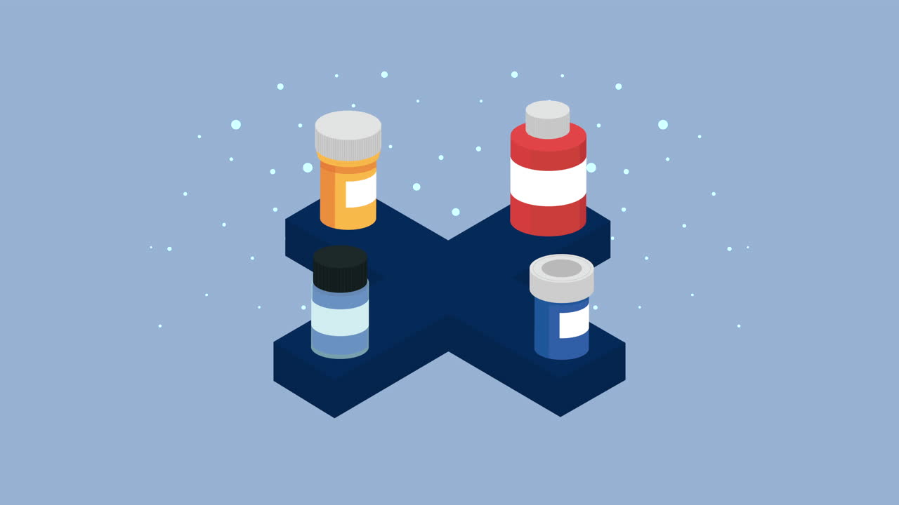 십자가 모양의 디스플레이에 의료 병