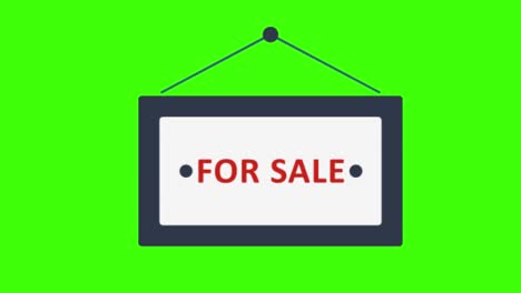 animation of a for sale icon on a green screen