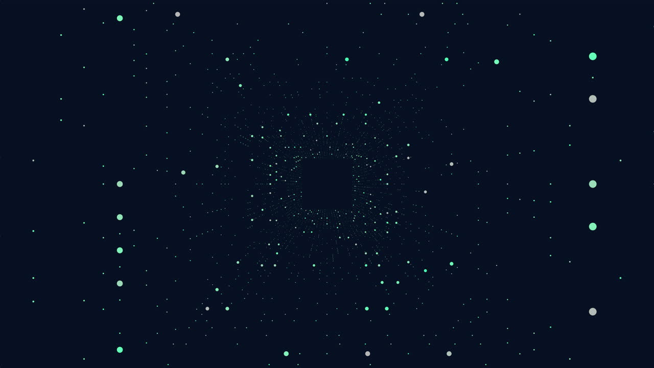 vértigo arcoiris cubo de neón futurista con líneas y brillos en una galaxia oscura