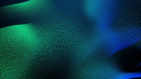 navidad abstracto dinámico remolino fractal marco de alambre cuadrícula ondas brillantes partículas. 4k uhd bucle de video 3d borroso diseño del ciberespacio arte fondo azul-verde.