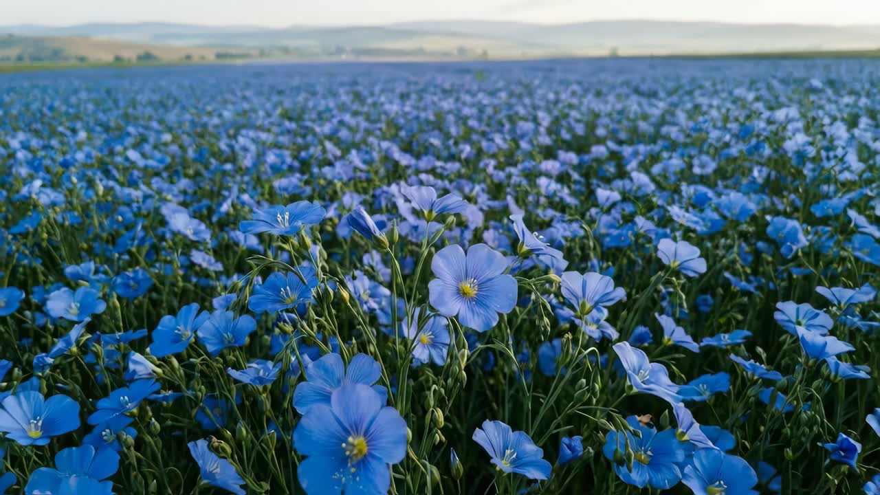 Campo de flores azuis