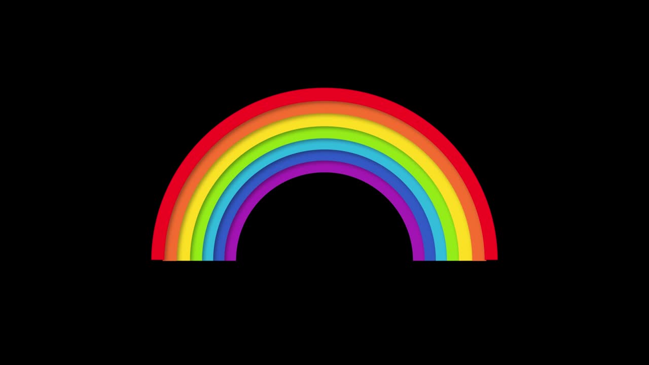 공에서 무지개의 외모의 애니메이션: 희망과 소망을위한 무지개는 낙관주의의 분위기를 생성합니다. 모든 것이 잘 될 것입니다. 여름의 상징 - 어린이를위한 디자인 또는 배경에 대한 템플릿