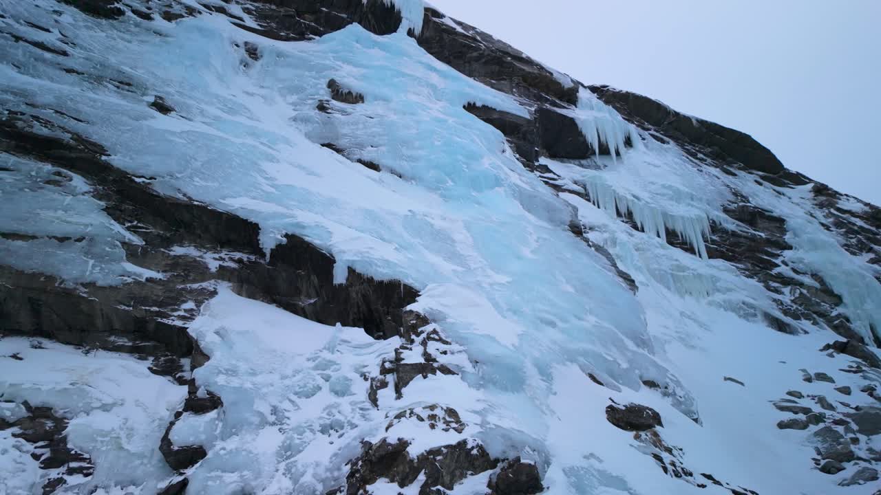 Icy coastal cliffs by Nuuk, Greenland's breathtaking winter landscape