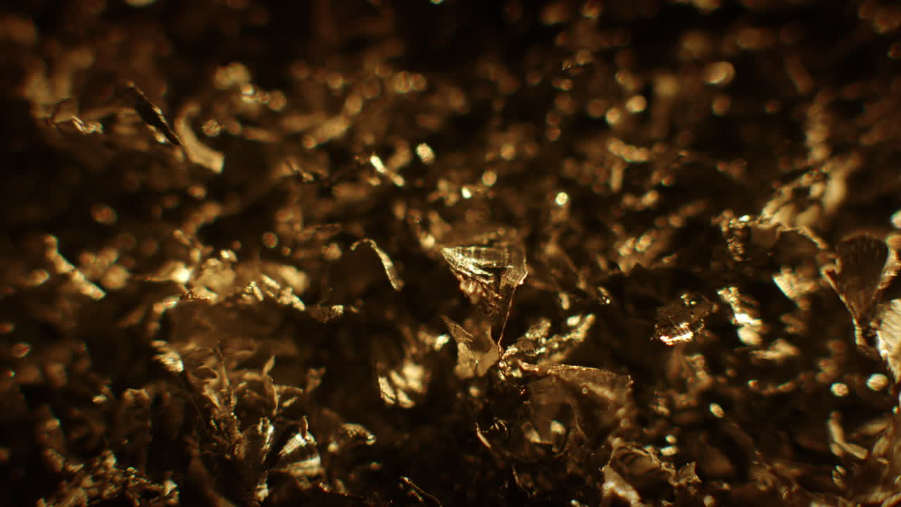 Golden color metal fillings in macro