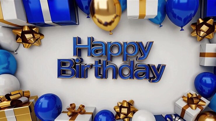 Sfondo di compleanno con palloncini e regali
