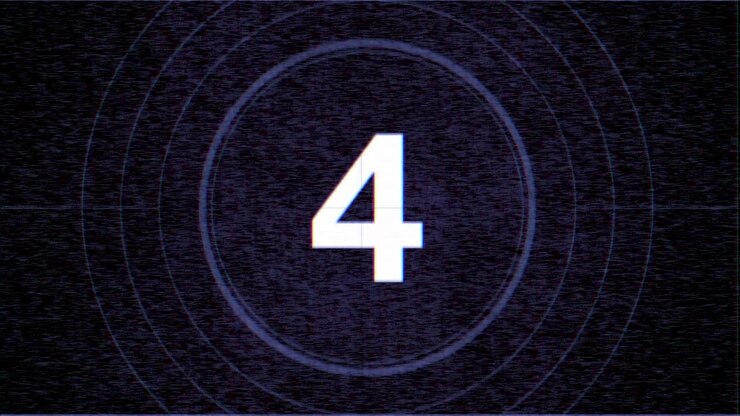 Retro blue film countdown in 90s style