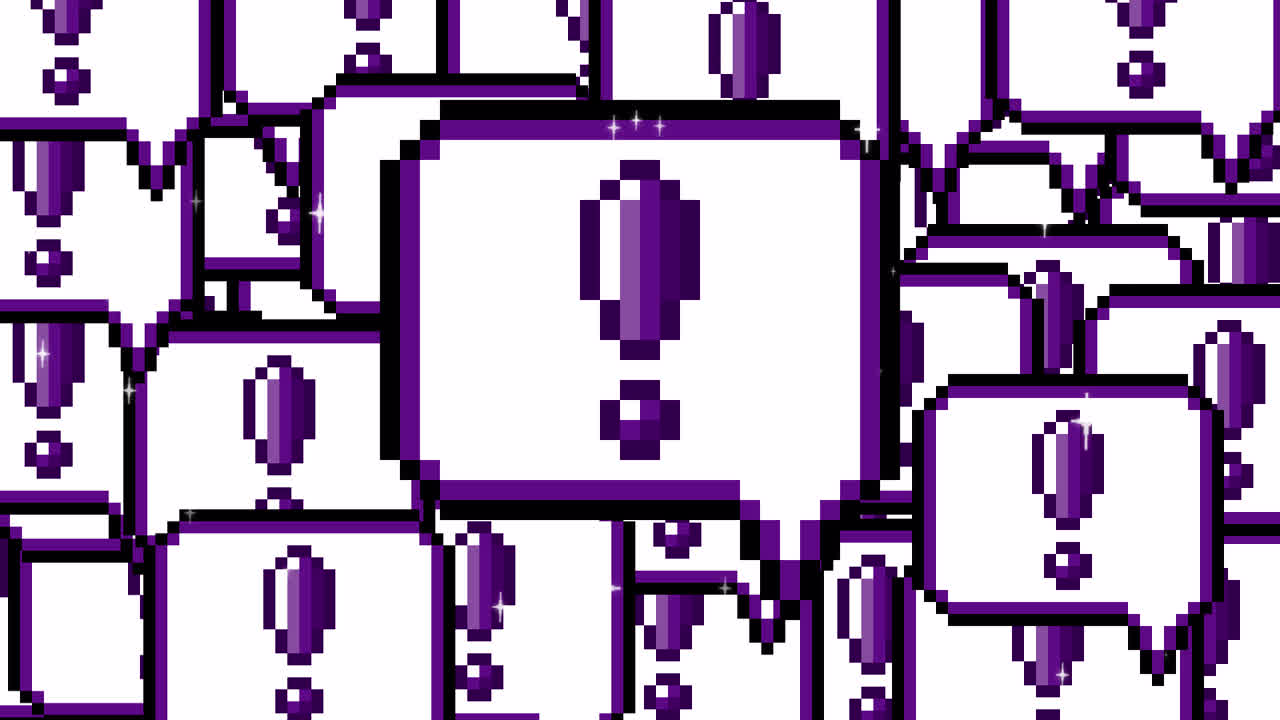 Pixel art pop up speech bubble icon exclamation mark Transitions. 1080p - 30 fps - Alpha Channel (6).mov