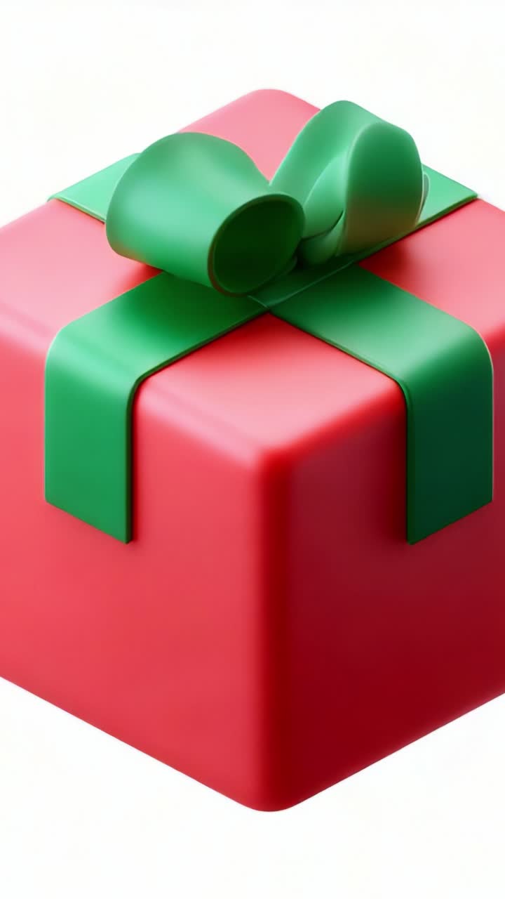 An exquisitely wrapped gift box adorned with a vibrant green ribbon, capturing the essence of celebration and anticipation. The smooth surface and cheerful colors convey a sense of joy and festivity