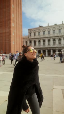 woman in venice square