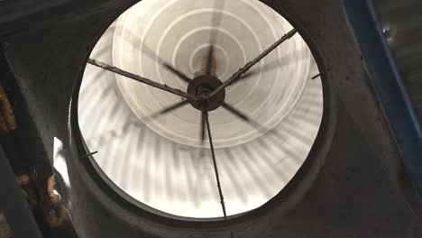 circular rotation of an exhaust fan for ventilate. low angle view