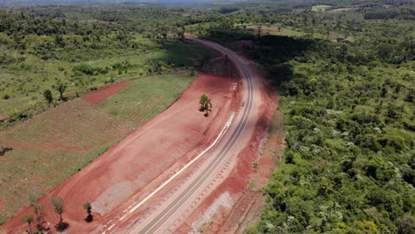 Beautiful-rural-road-with-red-land