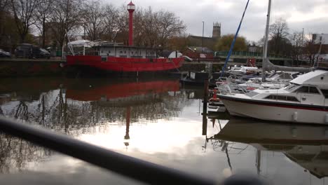 docked boats in the harbour of bristol