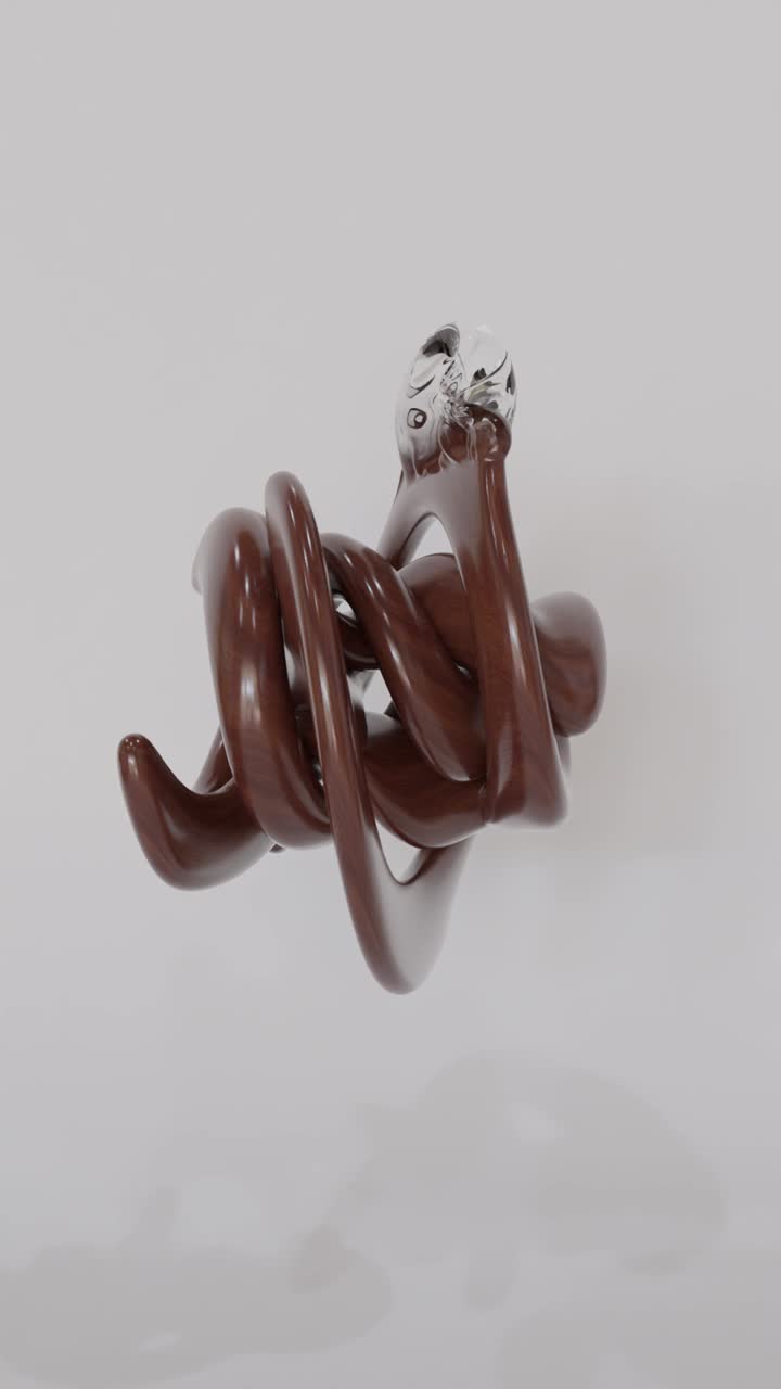 Abstract Wood and Glass Sculpture