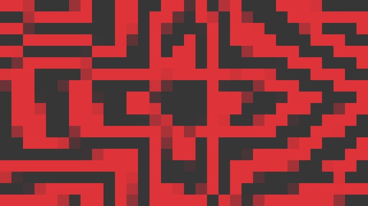 Red pixels in 8 bit pattern on black gradient