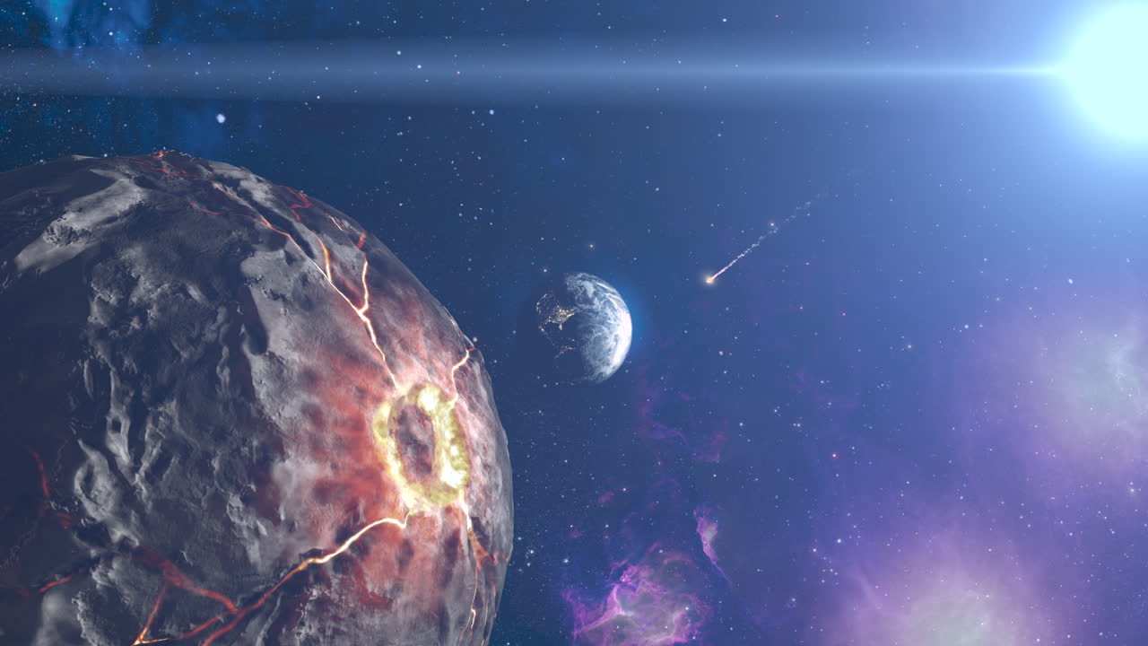 colisión de planetas en el espacio