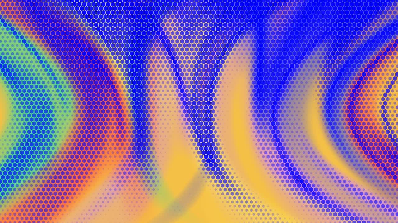 6각형 모양의 흐름 모션에서 다채로운 텍스처의 추상화. loopable 모션 애니메이션.