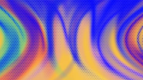abstract of colourful texture in flow motion with hexagon shapes. loopable motion animation.